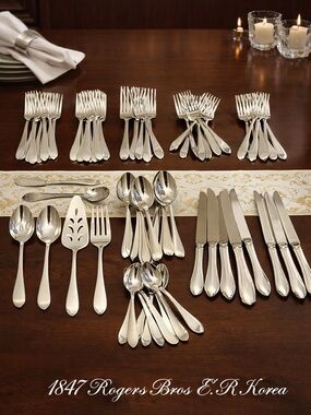 1847 Rogers Bros Silver Flatware Set - Polished Silver